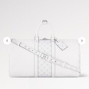 NWT M30885 Keepall Bandoulière 50 - Optic White- Taigarama leather